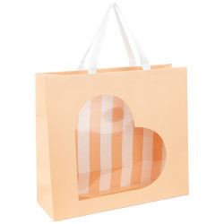 Sac carton avec fenetre rectangulaire 36x12x32cm Fait Maison